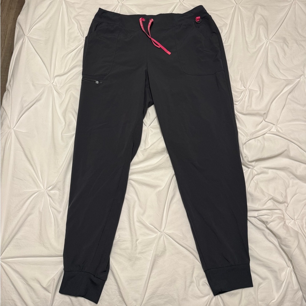 Med Couture Amp Women's Stretch Jogger Scrub Pant with Pink Accents - Size XL